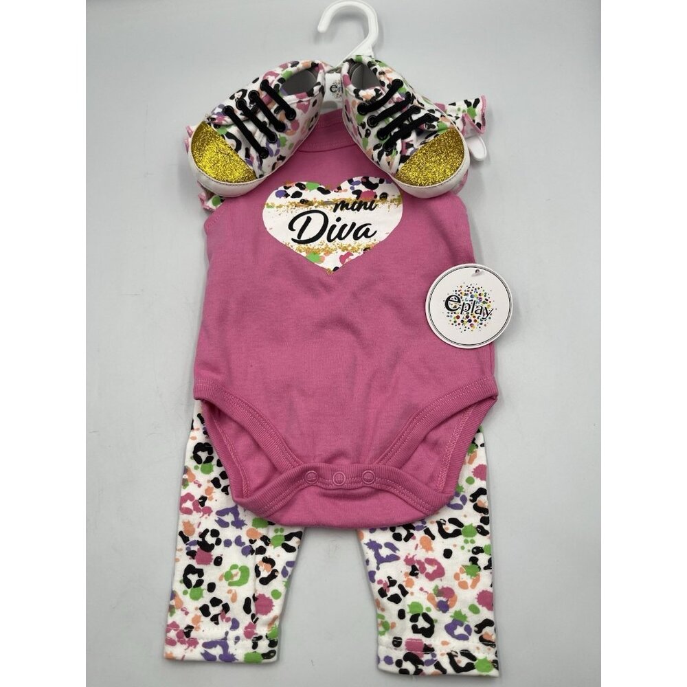 Mini DIVA  Baby GIRL 3-6 MONTHS Outfit WITH SHOES TO MATCH BRAND NEW W/TAGS SEE